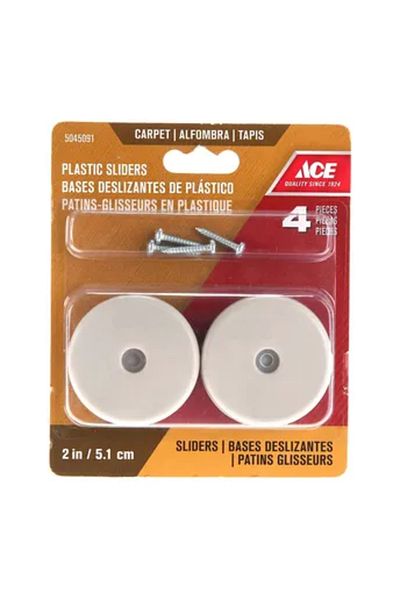 ACE Plastic Base Non-Slip Screw On Glides (5.08 cm)