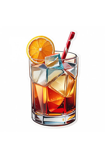 INOVATIX Set de 8 piese, Sticker Pahar cocktail old fashion cu pai, INOVATIX®...