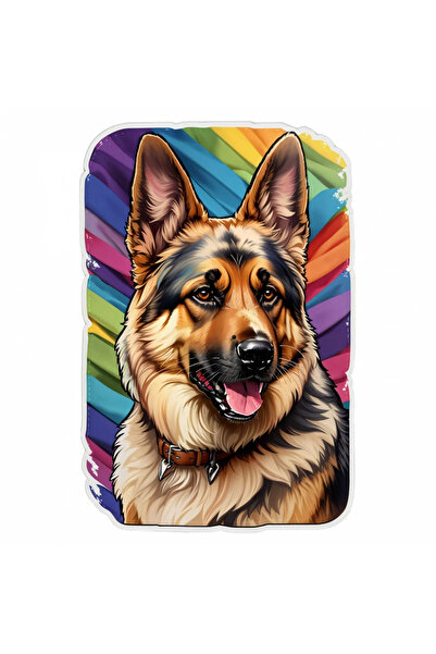 INOVATIX Set de 8 piese, autocolant Ciobănesc German cu zgardă, INOVATIX®. 6 cm