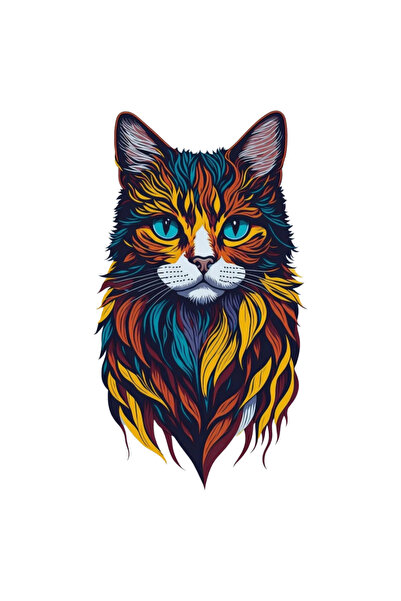 INOVATIX Set de 8 bucăți, autocolant cap de pisică, INOVATIX®. 6 cm