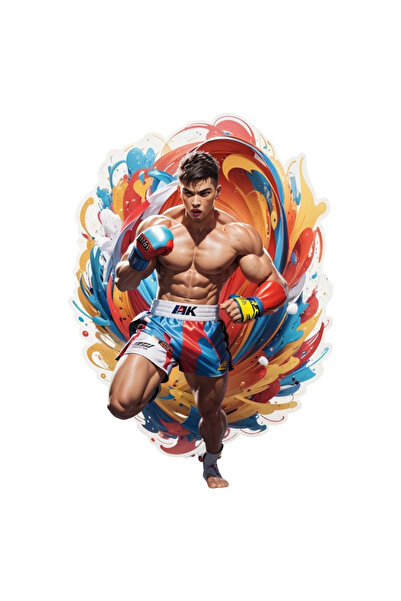 INOVATIX Set de 8 piese, autocolant sport Kickboxing, INOVATIX®. 6 cm