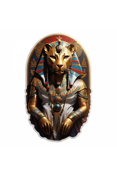 INOVATIX Set de 8 piese, autocolant zeul egiptean Sekhmet, INOVATIX®. 6 cm