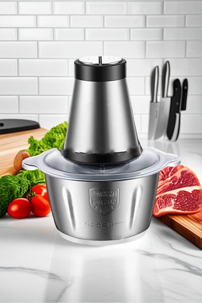 COOYA Meat grinder 3L, 4 dual-stage blades, stainless steel, for meat, vegetables, fruits, nuts