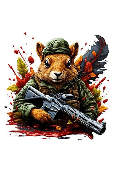 INOVATIX Set de 8 piese, autocolant veveriță soldat, INOVATIX®. 6 cm