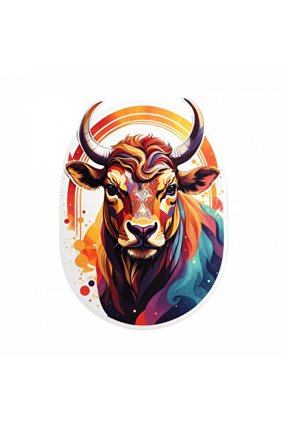 INOVATIX Set de 8 piese, autocolant Taur, simbol zodiacal Taur, INOVATIX®. 6 cm
