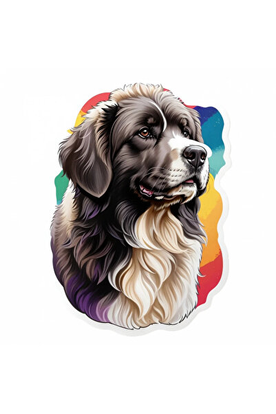 INOVATIX Set de 8 bucăți, autocolant câine Newfoundland, INOVATIX®. 6 cm