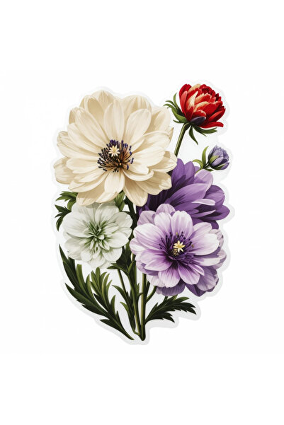 INOVATIX Set de 8, autocolant Buchet de flori de mur, INOVATIX®. 6 cm