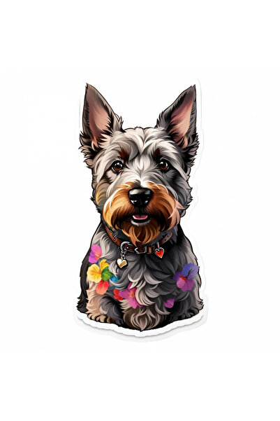 INOVATIX Set de 8 piese, autocolant câine Scottish terrier cu zgardă, INOVATI...