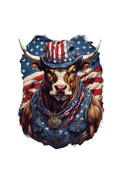 INOVATIX Set de 8 piese, autocolant costum american Taur, INOVATIX®. 6 cm