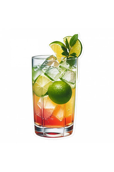 INOVATIX Set de 8 autocolante cocktail Caipirinha cu gheață, INOVATIX®. 6 cm