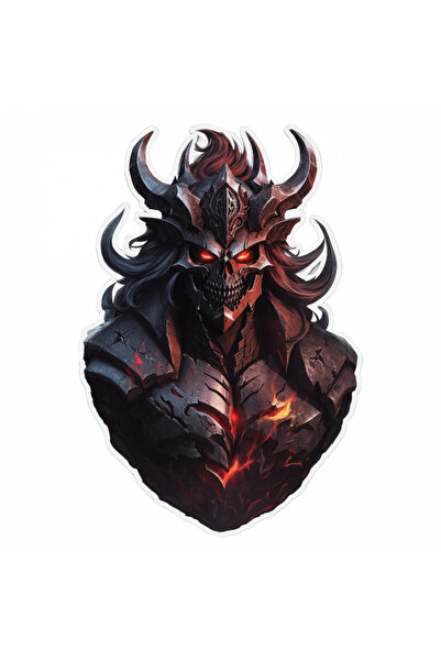 INOVATIX Set de 8 piese, autocolant cap de demon cu mască, INOVATIX®. 6 cm