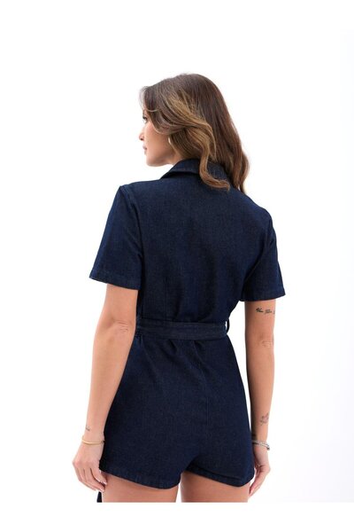 Womengrom Fame Women's Belted Denim Jumpsuit