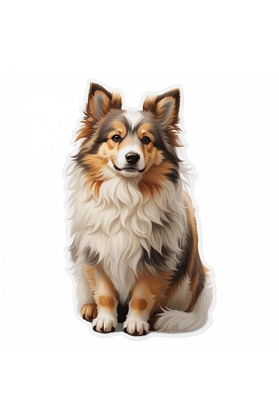 INOVATIX Set de 8 bucăți, autocolant cu câine ciobănesc de Shetland, INOVATIX®. 6 cm