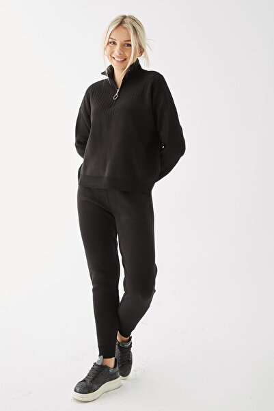 Fashion Friends 23K0501K1 Women's Collar Zipper Suit