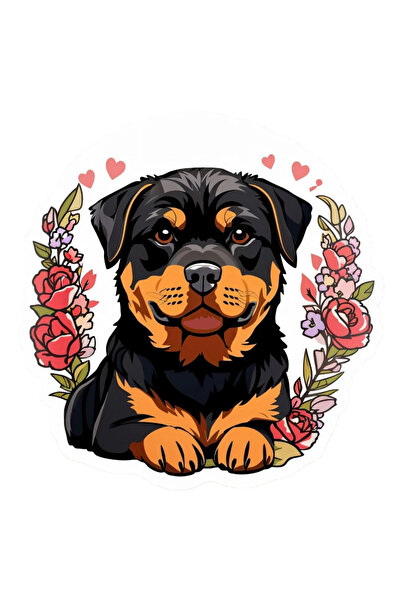 INOVATIX Set de 8 piese, autocolant Rottweiler, INOVATIX®. 6 cm