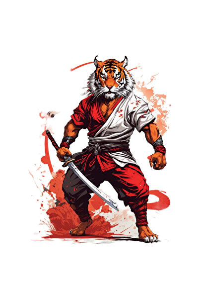 INOVATIX Σετ 8 τεμαχίων, αυτοκόλλητο Fighting Tiger, INOVATIX®. 6 εκ.
