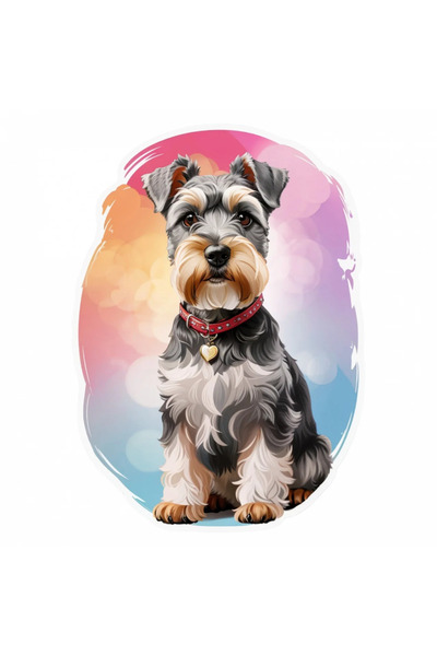 INOVATIX Σετ 8 τεμαχίων, Αυτοκόλλητο Miniature Schnauzer με κολάρο, INOVATIX®...