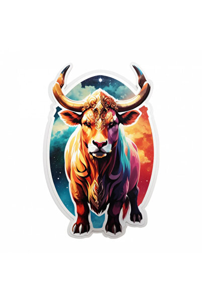 INOVATIX Set de 8 piese, autocolant Taur, simbol zodiacal Taur, INOVATIX®. 6 cm