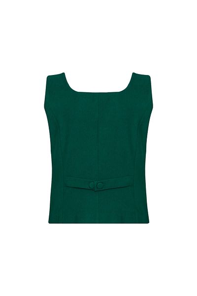 STELLA PULVIS Green Unlined Square Collar Vest