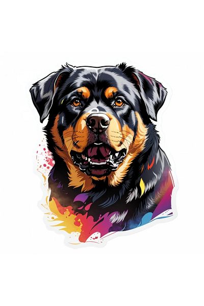 INOVATIX Set de 8 bucăți, autocolant câine Rottweiler, INOVATIX®. 6 cm