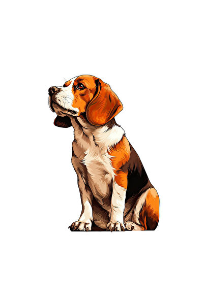 INOVATIX Set de 8 bucăți, autocolant câine Beagle, INOVATIX®. 6 cm