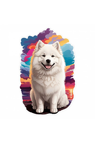 INOVATIX Set de 8 bucăți, autocolant câine Samoed, INOVATIX®. 6 cm