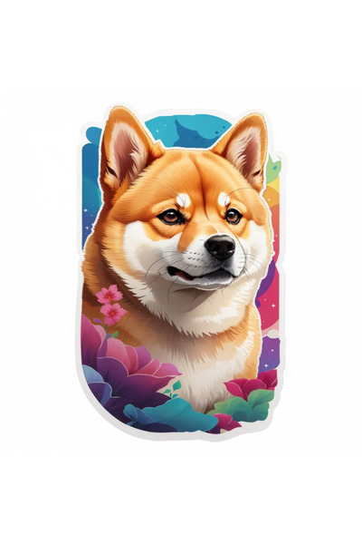 INOVATIX Set de 8 bucăți, autocolant câine Shiba Imu, INOVATIX®. 6 cm