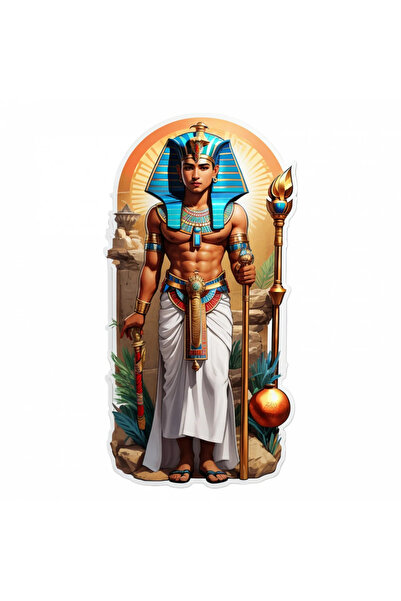 INOVATIX Set de 8 piese, autocolant Zeul egiptean Thot cu sceptru, INOVATIX®....