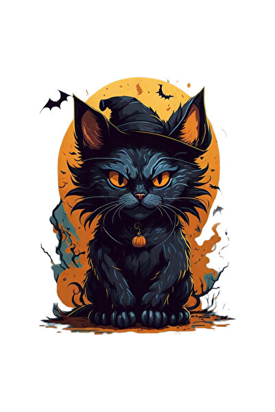 INOVATIX Σετ 8 τεμαχίων, αυτοκόλλητο γάτας για το Halloween, INOVATIX®. 6 εκ.