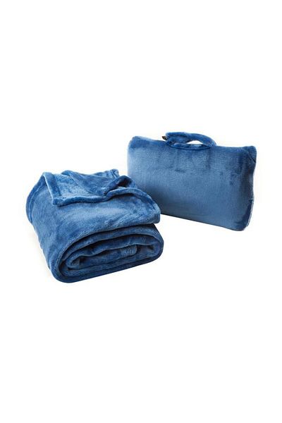 Generic بطانية كابو فولد أند جو ٤ في ١ من الألياف الدقيقة الفرنسية الناعمة للغاية، لون أزرق ملكي، ٣٦ × ٦٠ بوصة، CB-BLFG2092