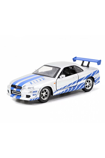 Simba FAST & FURIOUS BRIAN'S NISSAN SKYLINE GT-R (BNR34) 1 TO 32 SCALE METAL CAR SET