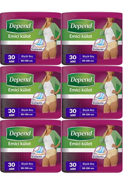 Depend Emici Külot Hasta Bezi Large - Büyük Kadın 180 Adet (6PK*30)