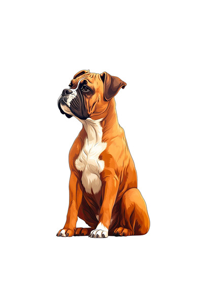 INOVATIX Set de 8 bucăți, autocolant câine Boxer, INOVATIX®. 6 cm