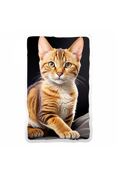 INOVATIX Set de 8 bucăți, autocolant pisică Chausie, INOVATIX®. 6 cm