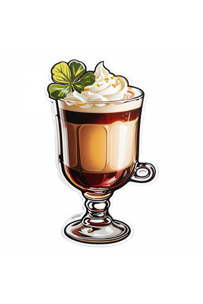 INOVATIX Set de 8 piese, Autocolant Cocktail cafea irlandeză cu frișcă, INOVA...
