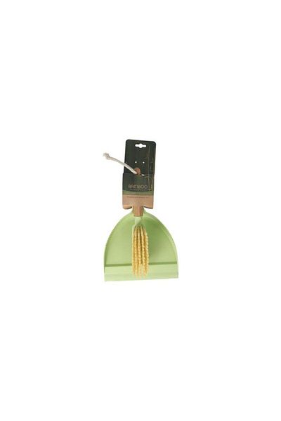 Generic EvriHolder Bamboo Naturals Ergonomic Handle Dustpan and Broom Set Green and Beige BNGD0112