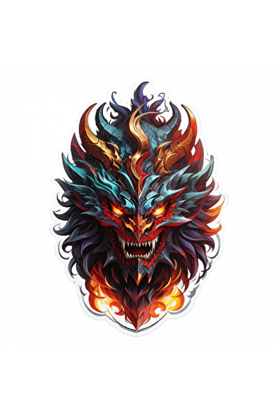 INOVATIX Set de 8 piese, autocolant medalion cap de demon, INOVATIX®. 6 cm