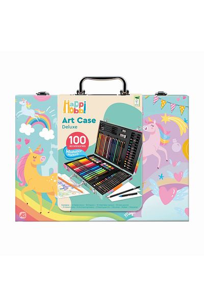 Happy Hobby HAPPI HOBBI ART CASE DELUXE DRAWING SET WITH 100 UNICORN ACCESSORIES