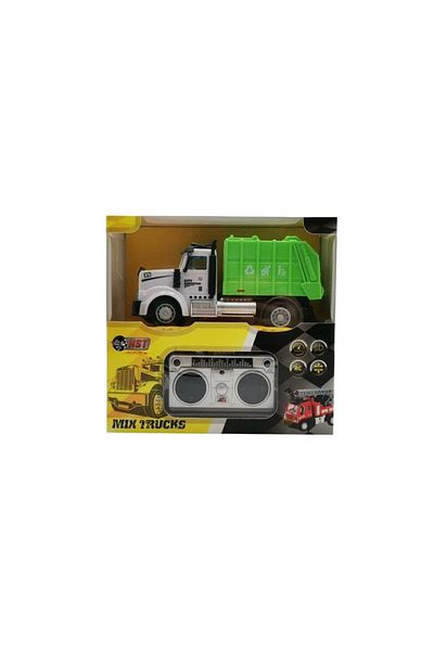 Generic HST 4-Way Drive Garbage Truck with Remote Control for Kids Green and White 6158-H2