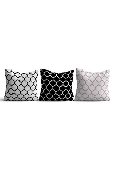 Lenjerii Deosebite Set 3 fete perna decorative 43x43cm, Geometric
