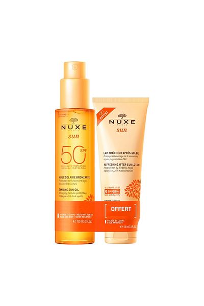 Nuxe Set Tanning Oil with SPF50 sun protection for face and body Nuxe Sun 150ml + After-sun Lotion 100ml