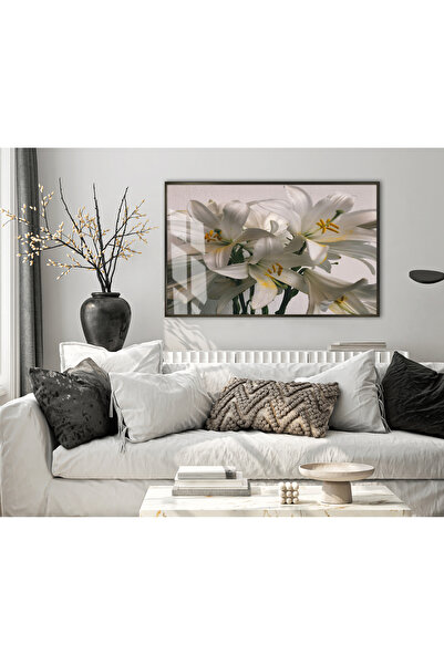 Harikabirev HARİKABİREV | MODEL LILIE ALBĂ | TABLO DE STICLA TEMPLATA CU CADR...