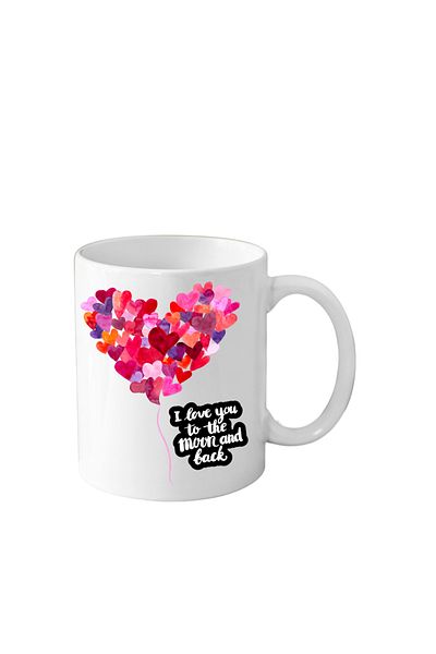 OEM Cana din ceramica Love, pentru Ziua indragostitilor, 330 ml, alba