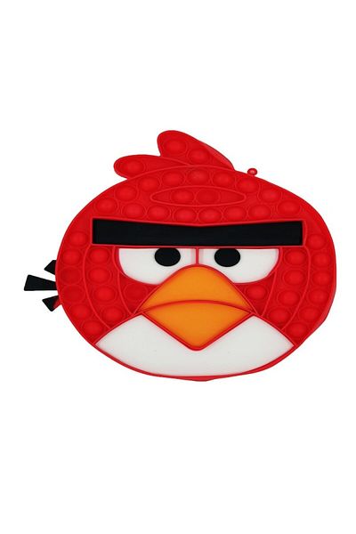 HOZRO Jucărie senzorială, antistres Pop It Now and Flip It, bule de împingere, model Angry Birds, roșu