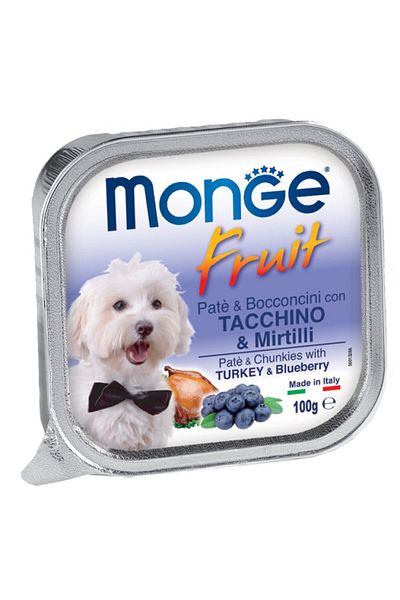 Monge Fruit Pate and Chunkies with Turkey and Blueberry 100g