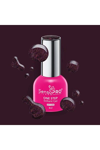 SensoPRO Milano Oja semipermanentă Brilliant într-un singur pas, 8 ml, culoarea mahon Stars #84