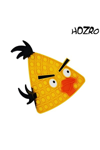 HOZRO Sensory Toy HOZRO, Antistress Pop It Now and Flip It, Push Bubble, 21 x 21 cm, Angry Birds Model, Ye