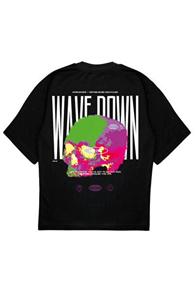 SVART WEAR Tricou HIGH END OVERSIZE wavedown negru