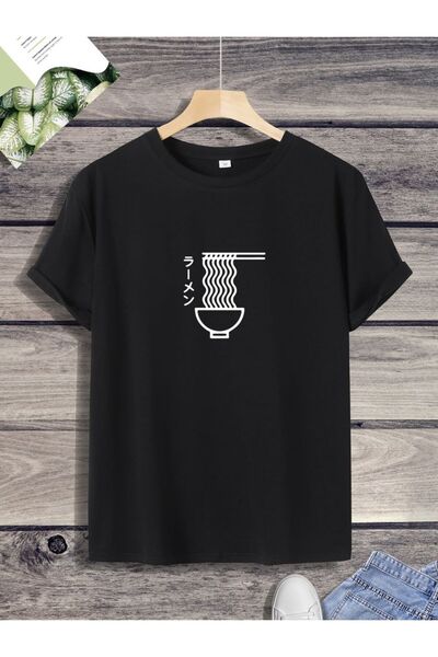 Gollinger Tricou JAPONEZ Ramen cu gât rotund - NEGRU