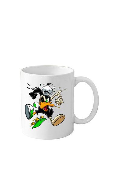 OEM Cana din ceramica haioasa desene animate vechi, 330 ml, alba, tematica Daffy Duck